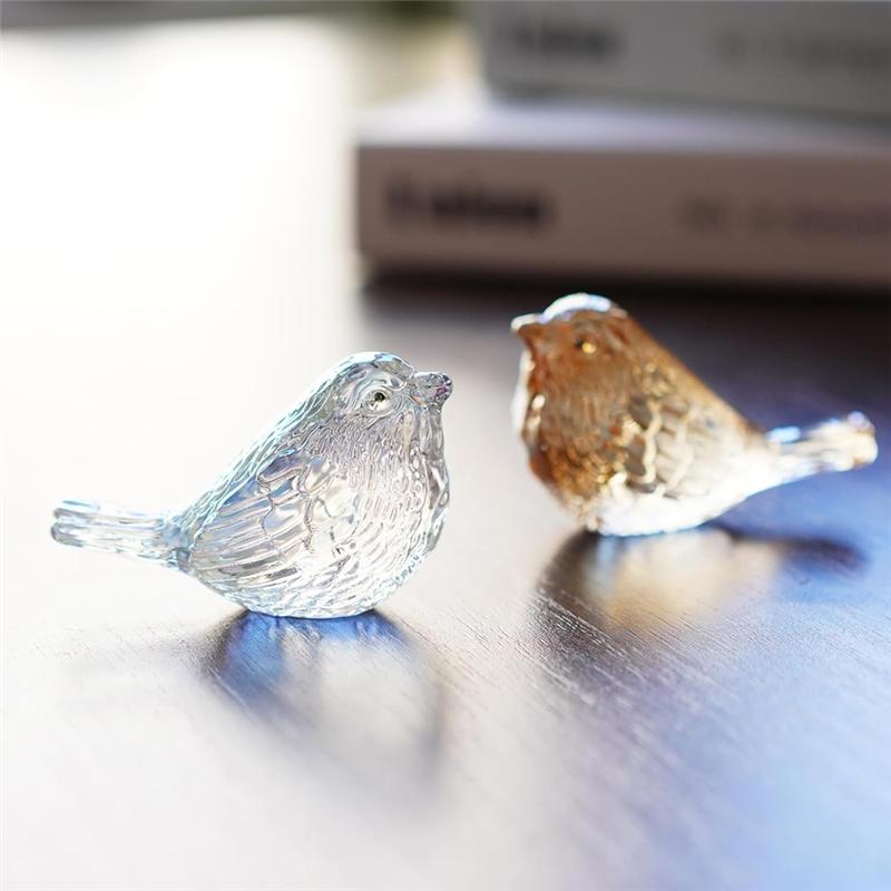 AS60-Blown Glass Birds Collectible Figurines Crystal Birds Gifts For Glass Figurines For Animal Lovers For Table Home Decor