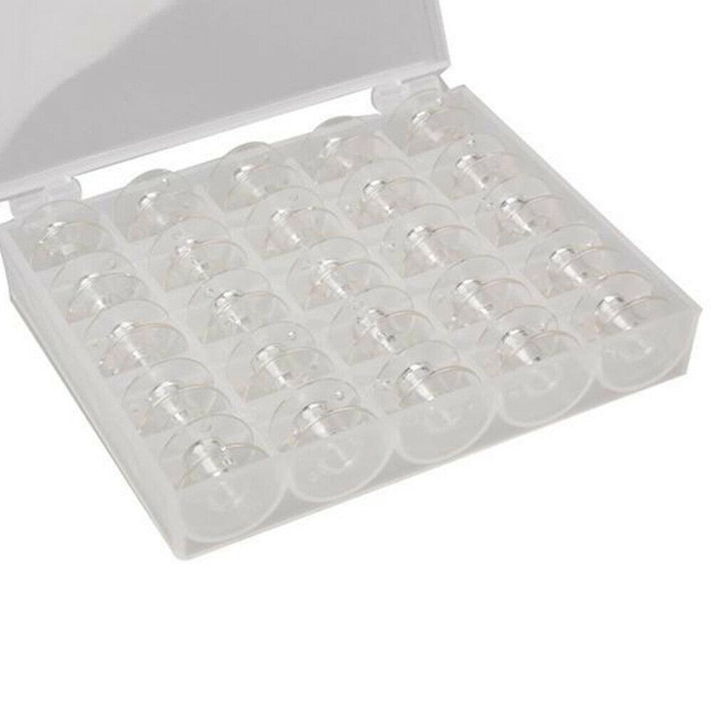 25 pz Nuove Bobine per Macchina da Cucire + Scatola di Plastica Per Brother Janome Singer