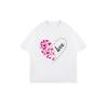 Black Oversized T Shirt With Pink Heart Pattern And Love Text For Casual Wear
