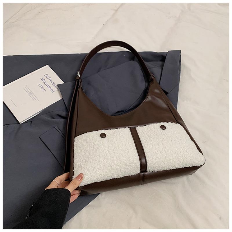

Simple and Retro Bag for Women, Large-capacity Fashionable Single-shoulder Bag, High Appearance Level Tote Bag кавовий