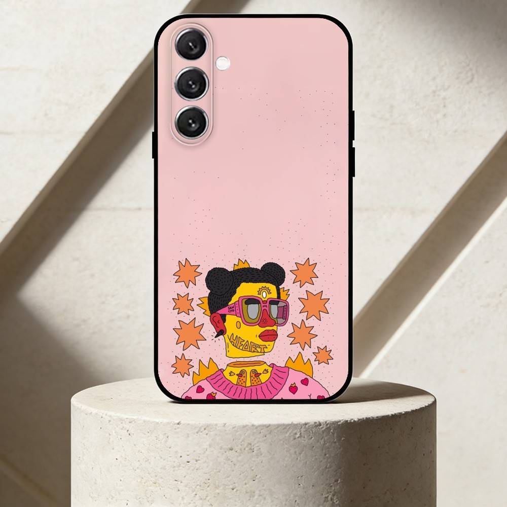

O-Outsider Art Phone Case For Samsung Galaxy A91,80,73,72 ,71,53,52,32 ,31,22,21s,20,Soft Black Case Samsung a71 5g