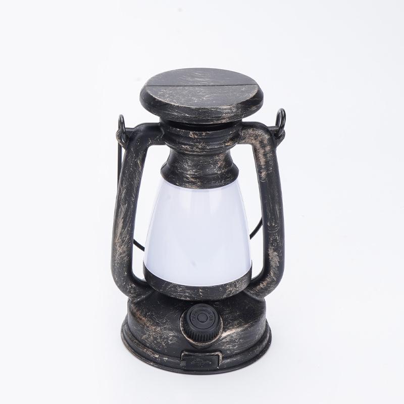 Rechargeable Retro Solar Camping Lantern: Outdoor/Indoor Decorative Desk & Emergency Light
