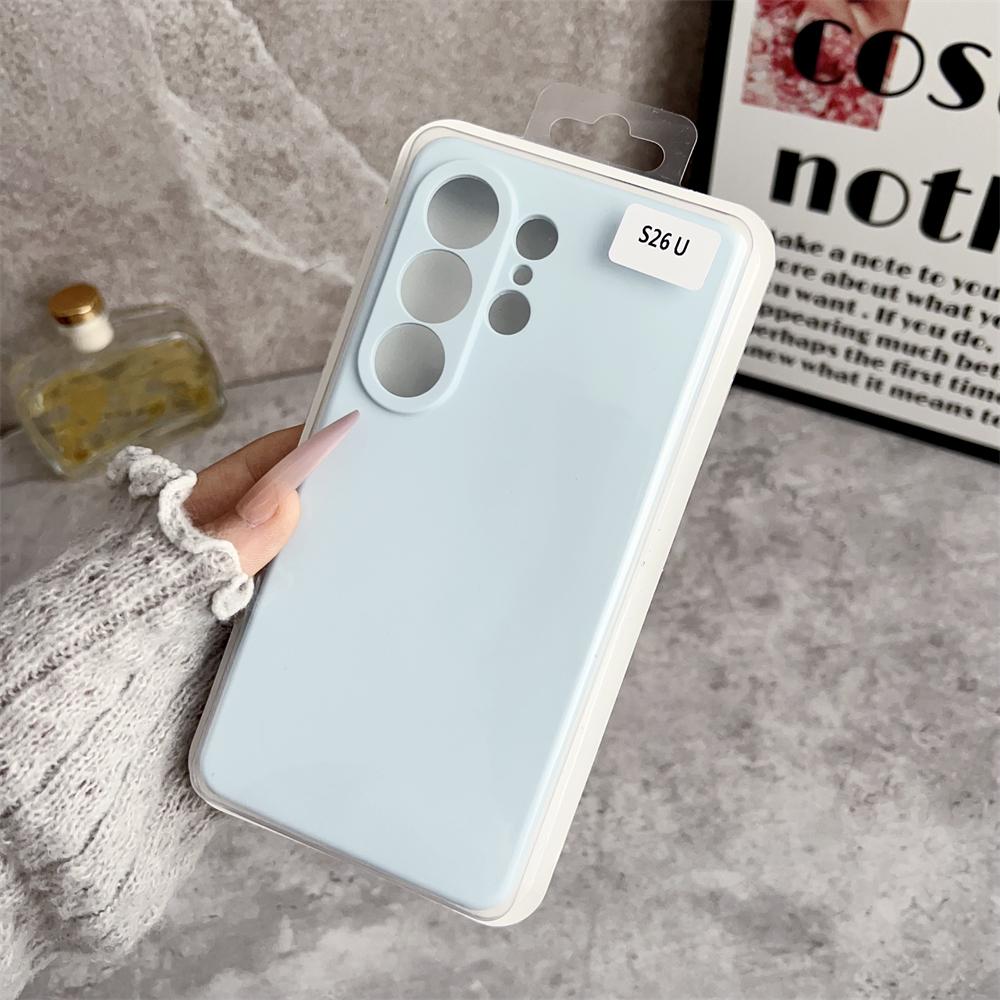 Luxury Original Liquid Silicone 1:1 Phone Case For Samsung Galaxy S23 FE S24 Plus S25 S26 Ultra Anti-drop Protect Cover with box