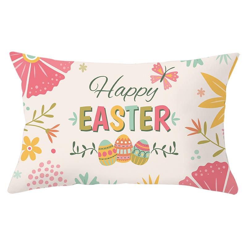 Easter Lumbar  Pillowcase Decorative Sofa Cushion Case Bed Pillow Cover Home Decor Car Cushion Cover Rabbit Pillow Case 30*50cm