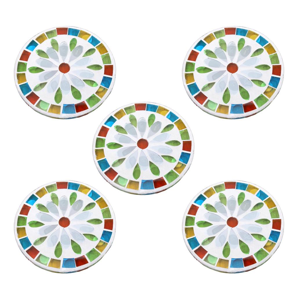 Fourcart Cute Handmade Glass Craft [Mosaic Coaster] Margaret x 5-Piece Set
