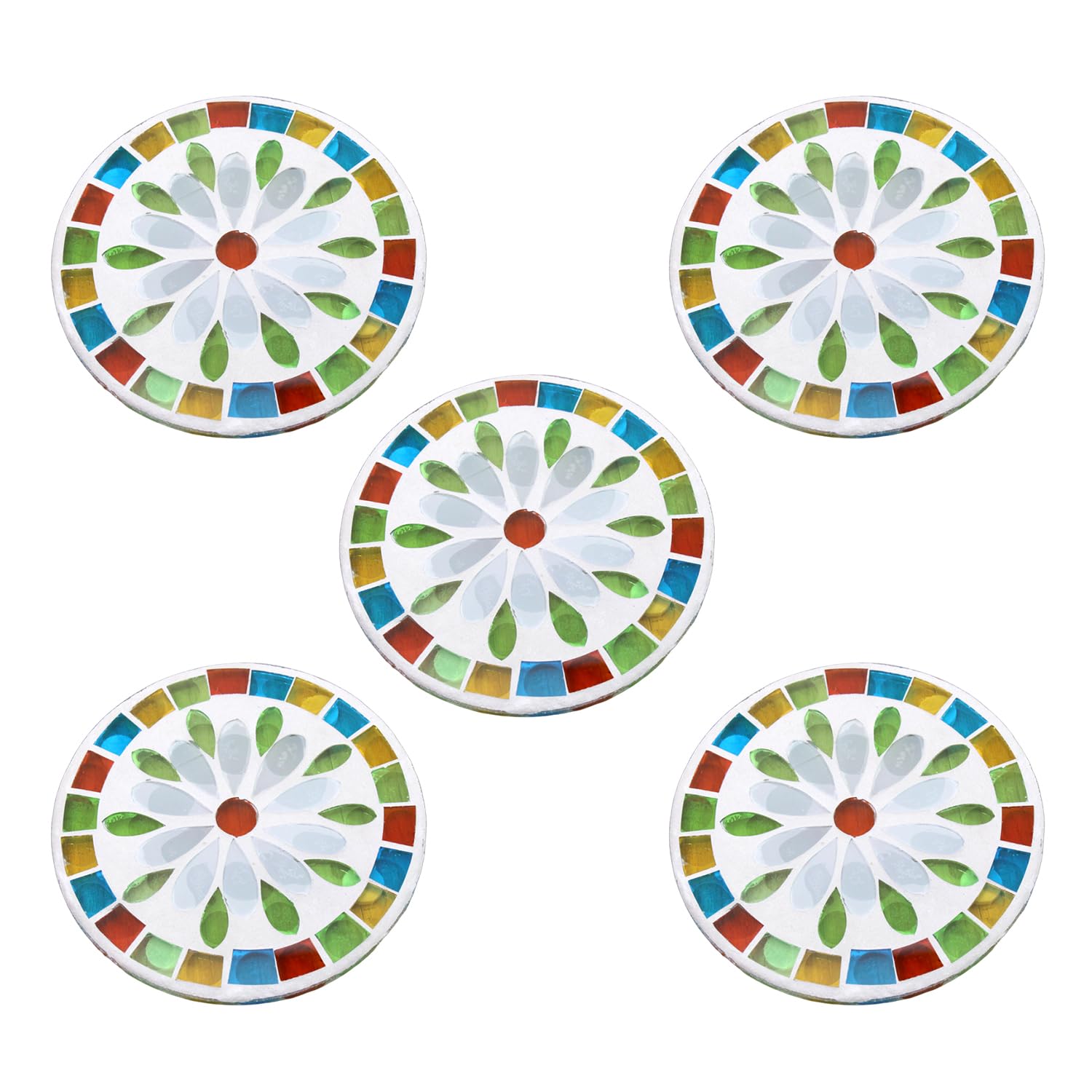 

Fourcart Cute Handmade Glass Craft [Mosaic Coaster] Margaret x 5-Piece Set