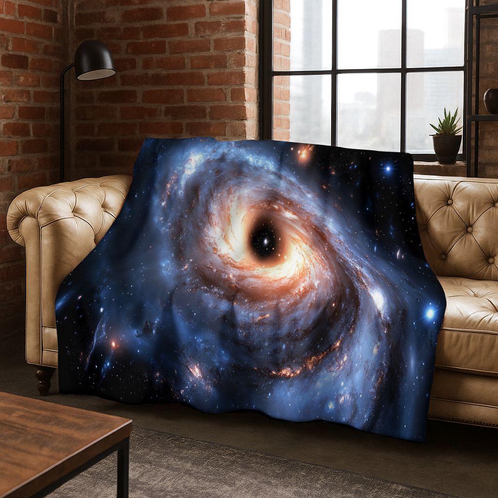 Dreamy Galaxy Universe Space Stars Black Hole Earth Flannel Blanket,Cozy Soft Throw Blanket for Home Bedroom Bed Sofa Cover Gift
