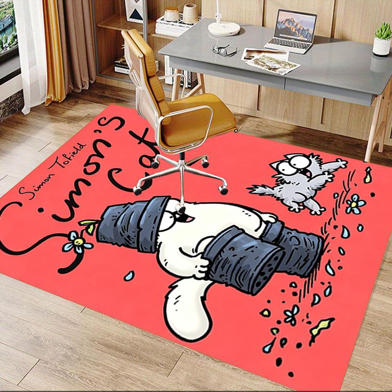 Simon'S Cat Adventures Carpet For Playroom Bedroom Living Room Sofa Home Decorkids Game Area Rug Nonslip Floor Mat