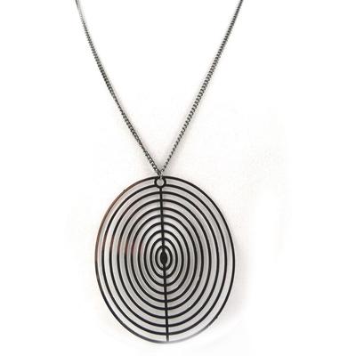 [N1118] - Gray 'Choreography' Designer Necklace (geometric)