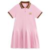 MQD Girls' Polo Collar Pleated Dress