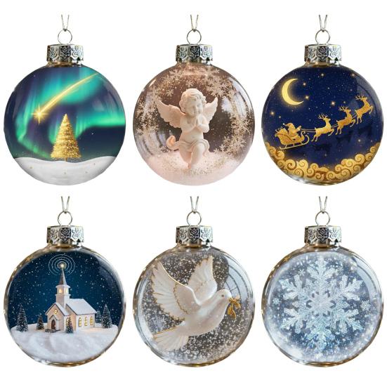 Závěsná ozdoba Sněhová koule Vánoční sněhová scéna Ozdoba anděl Průhledná vánoční koule Dekorace na vánoční stromeček Domov Zimní sváteční párty