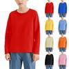 Pojkar Långärmad Halsringning Mjuk Enfärgad Topp Slim Fit Toppar