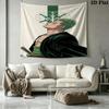 One Piece Roronoa Zoro Wall Tapestry Aesthetic Wall Hanging Printed Fabric Blanket Decorative Tapestries For Bedroom Living Room Home Decor