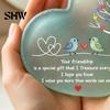 Romantic Heart Decor for Room Shape Acrylic Friendship Ornament with Engraved Verse & Bird Tree, Desktop Decorative Bedside Table Art Home Office