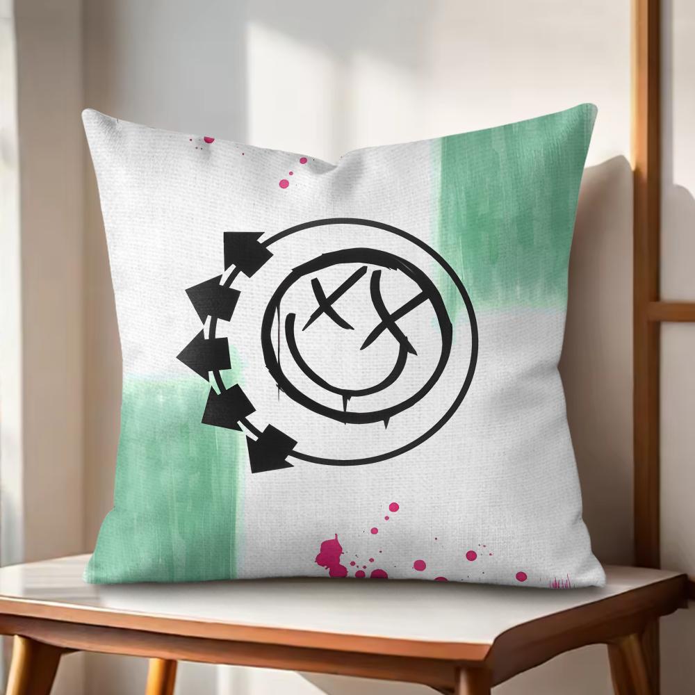Famous Punk Band BBLINK Cushion Cover Natural Linen Organic Fabric DoubleSided Printing Couch Pillow Covers Home Decor