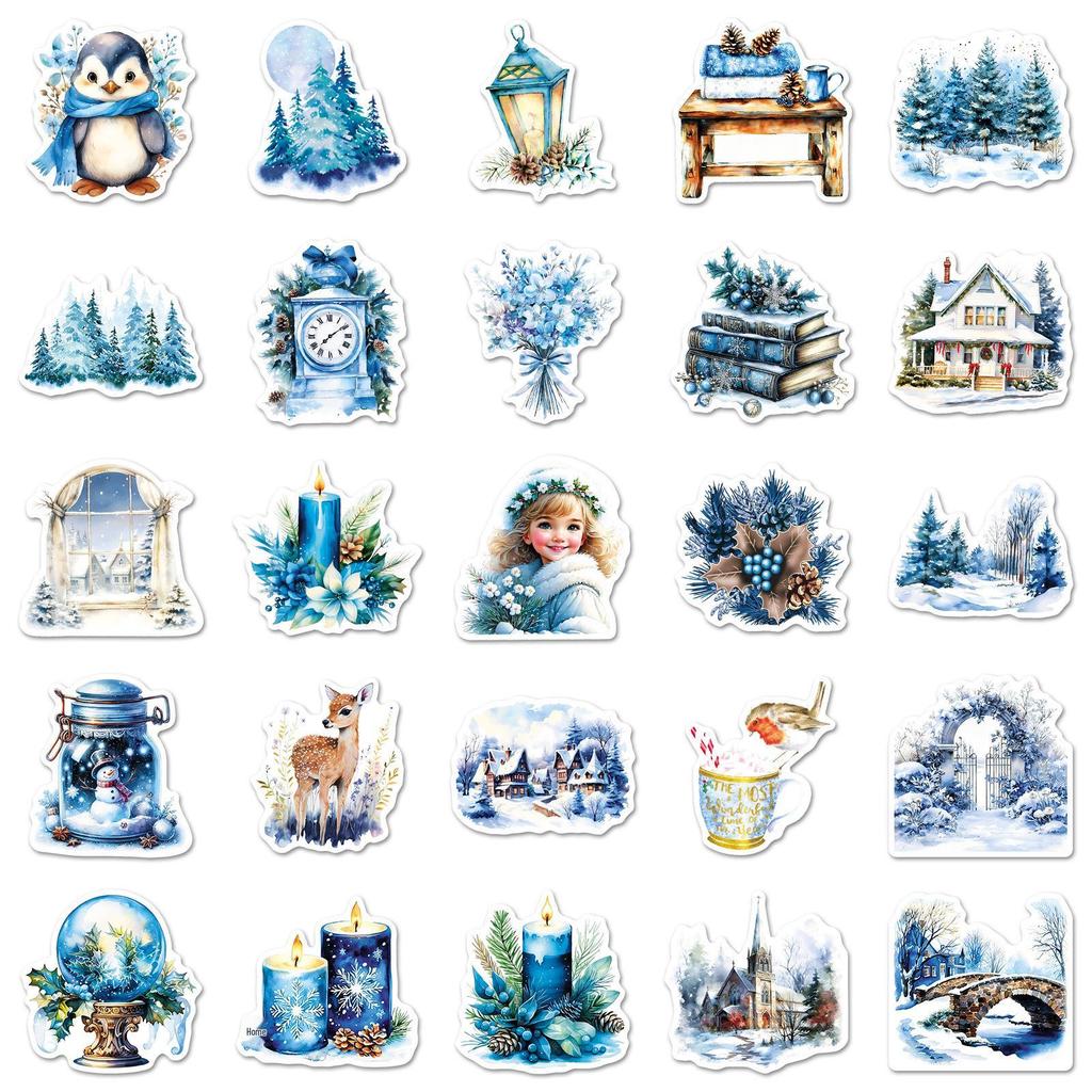 Winter Hymn Stickers: 50 Exquisite HD Graffiti Characters for Notebooks, Journals, and DIY Projects