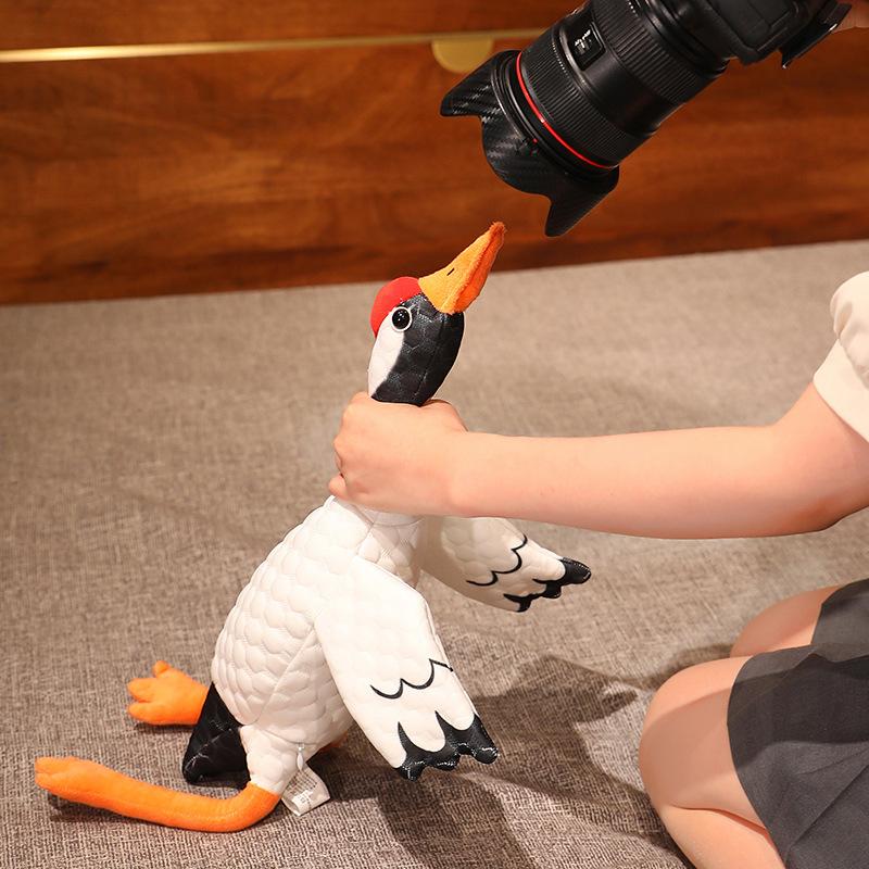 Funny Simulation Long Legs Animal Crane Goose Plush Doll Pillow Warm Hug Home Decor for Boys and Girls Companion Gifts