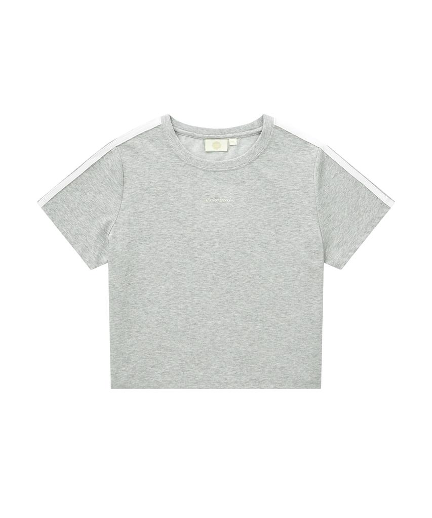 COVERNAT WOMAN Comfort Crop T-Shirt Melange Gray