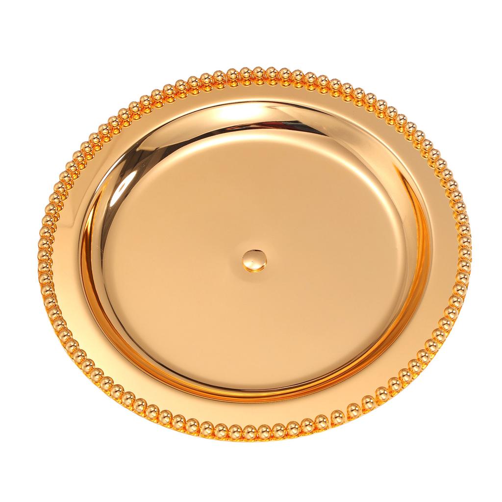 Vintage Cake Stand Decorative Golden Pedestal Footed Dessert Serving Tray for Display