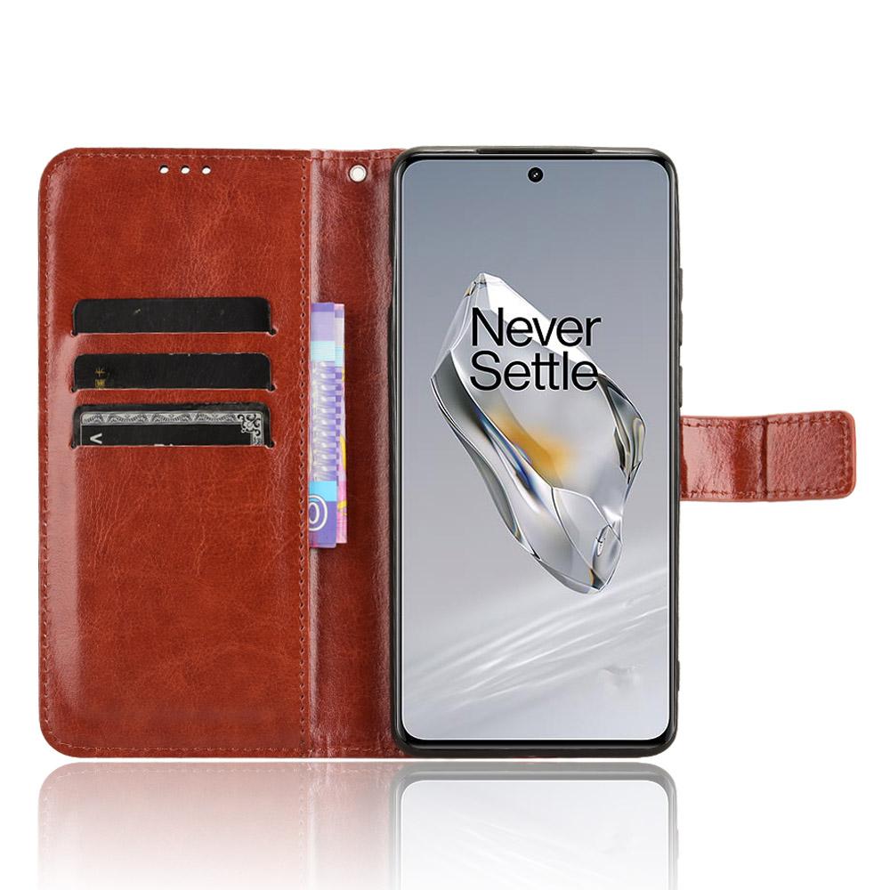 

For OnePlus Ace 3 5G/12R 5G Phone Case PU Leather Crazy Horse Texture Cover Gold