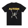 Funny Autism Skeleton Meme T Shirt Humor Skull Meme Women Fashion Hip Hop T-shirt Casual Cotton Short Sleeve Summer T-shirts