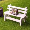 Banco de Parque en Miniatura Asientos de Jardín de Madera Realistas Diminutos para Paisaje Micro Casa de Muñecas Jardín de Hadas Accesorio