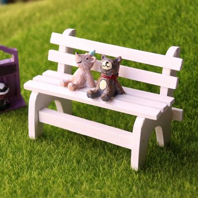 Miniature Park Bench Realistic Tiny Wooden Garden Seats for Micro Landscape Dollhouse Fairy Garden Accessory