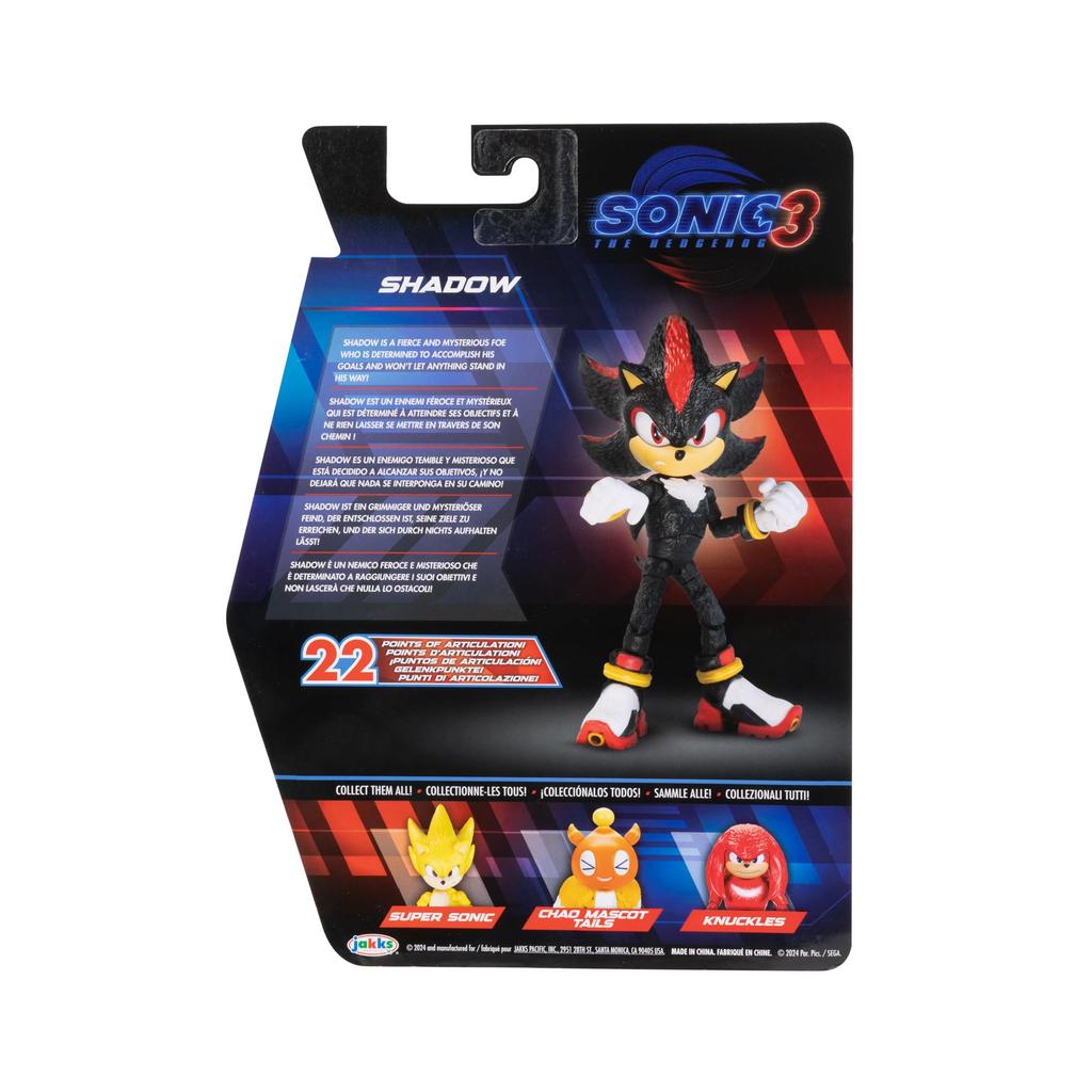 Sonic the Hedgehog Sonic 3 Movie Action Figures 2nd Series 5-Inch Shadow [Parallel Import]