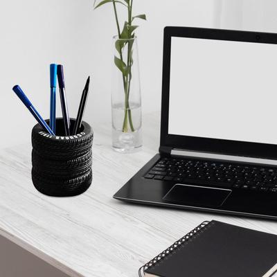 Wheel Shaped Pen Holder Tire Shape Pencil Cup Multipurpose Ideal Gift Table Ornament Organizer