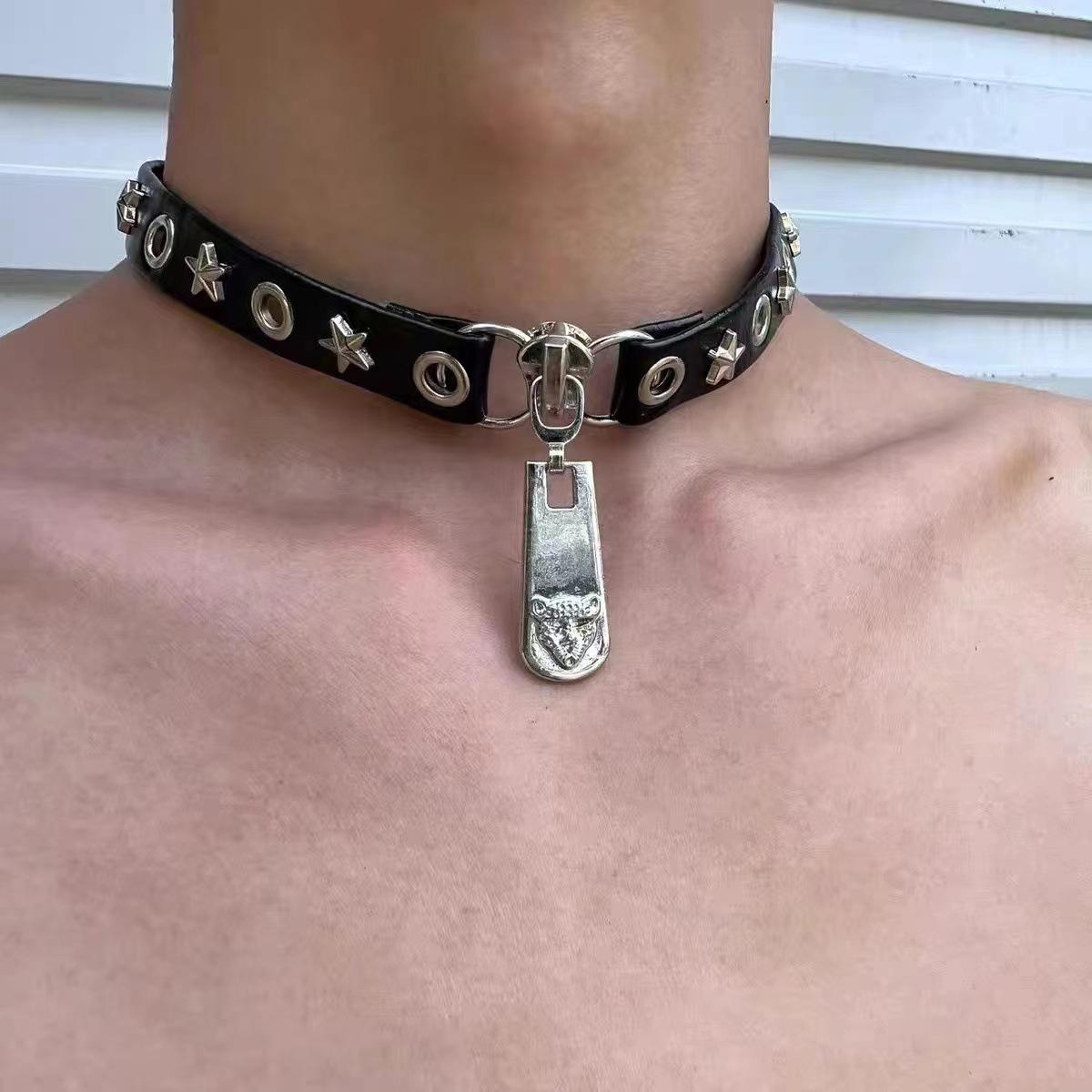 

Панк Стиль Хип-Хоп Ожерелье-Чокер для Мужчин - Высококлассная Цепочка на Ключицу, Ювелирные Изделия Y2K Субкультуры, Сладкий и Крутой Воротник