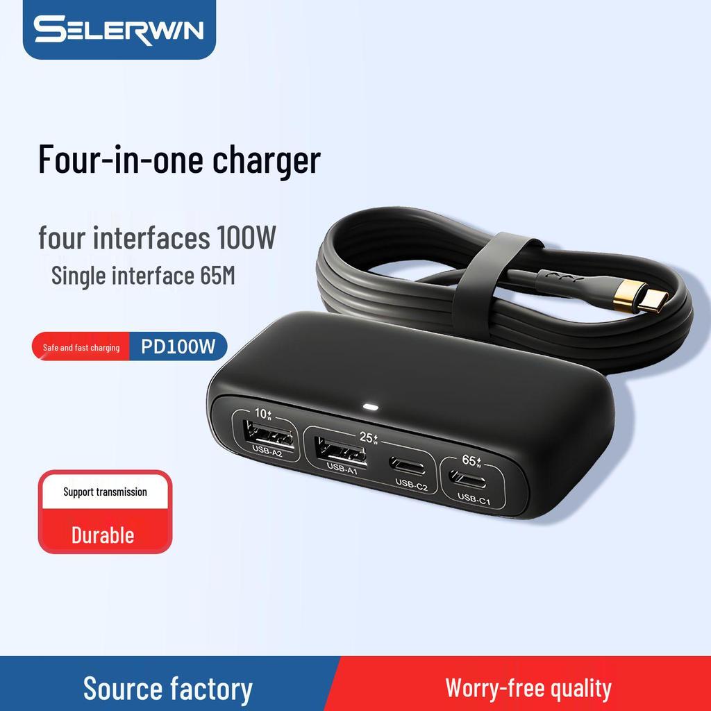 100W Type-C Fast Charging 4-Port Hub Dock for Laptops & Phones