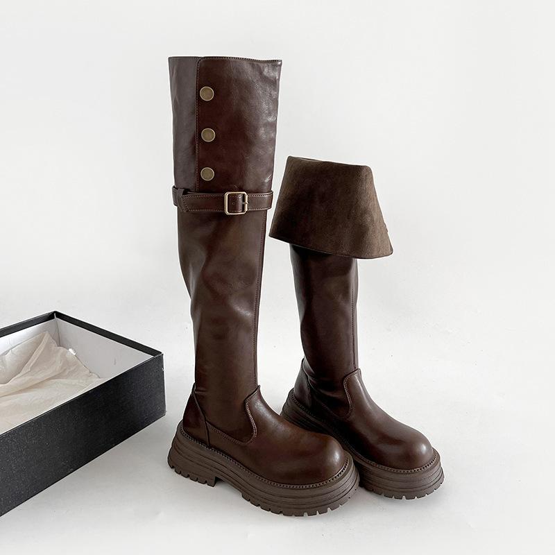 Fashion Autumn Winter Platform Thick Bottom Women Long Boots Fashion Female Casual Over The Knee High Booties