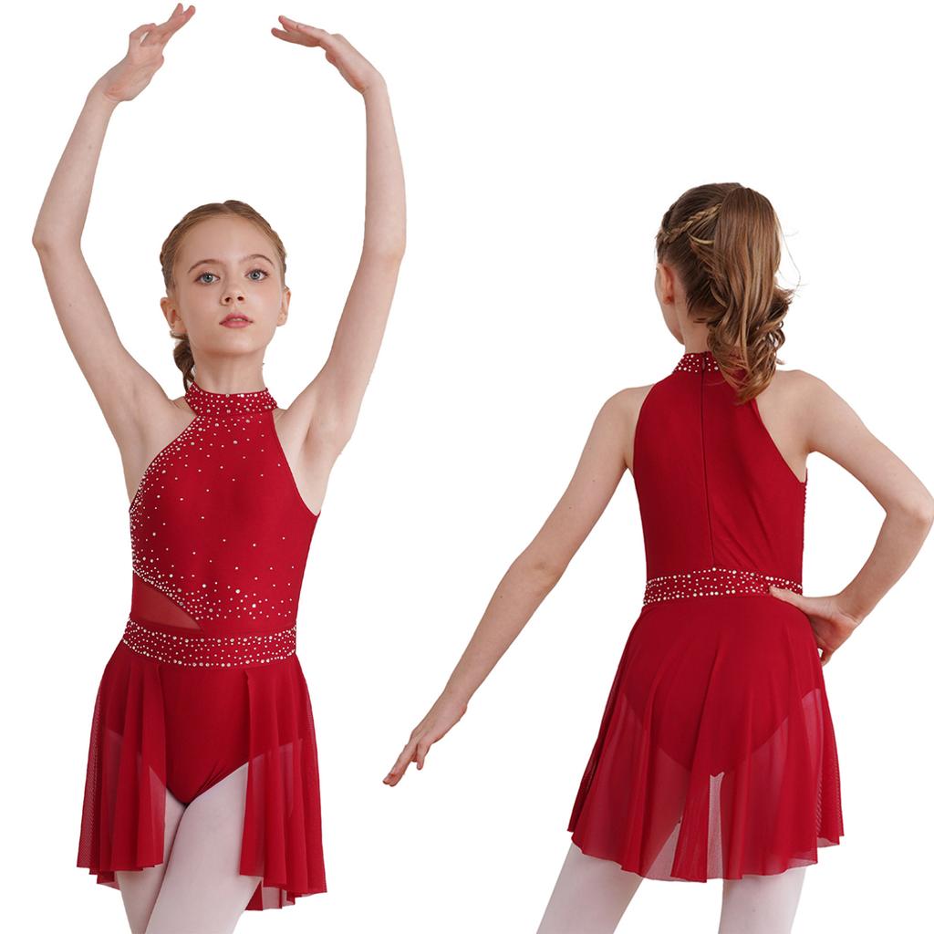 Abito In Lycra Per Ragazza - Leotardi Per Danza Classica, Ginnastica, Performance - Nuovo