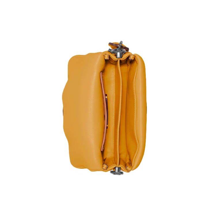 Coach Pillow Tabby 18 Bright Yellow Shoulder Bag, Soft Nappa Leather Signature C Turnlock Black Hardware, Women's Daily Party Travel C3880-V5BUT