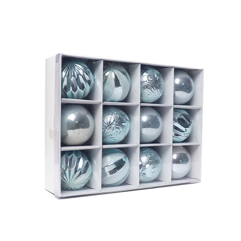 Irregular Shaped Painted Christmas Ornaments - 6cm, Set of 12 in Gift Box 6 cm (12 pieces box, plastic)