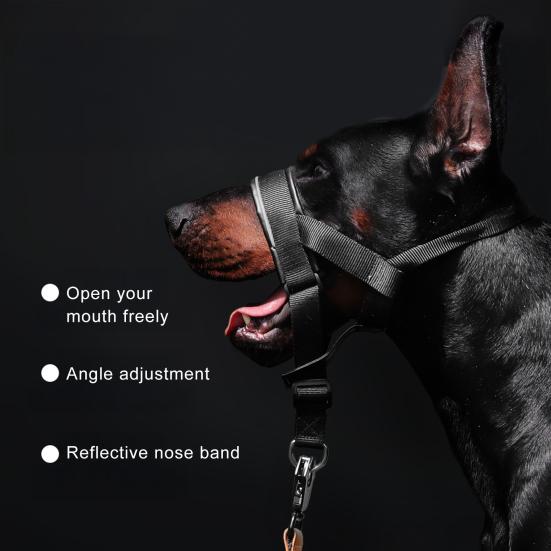 No-Pull Dog Head Collar Adjustable Dog Head Halter with Padded Nose
