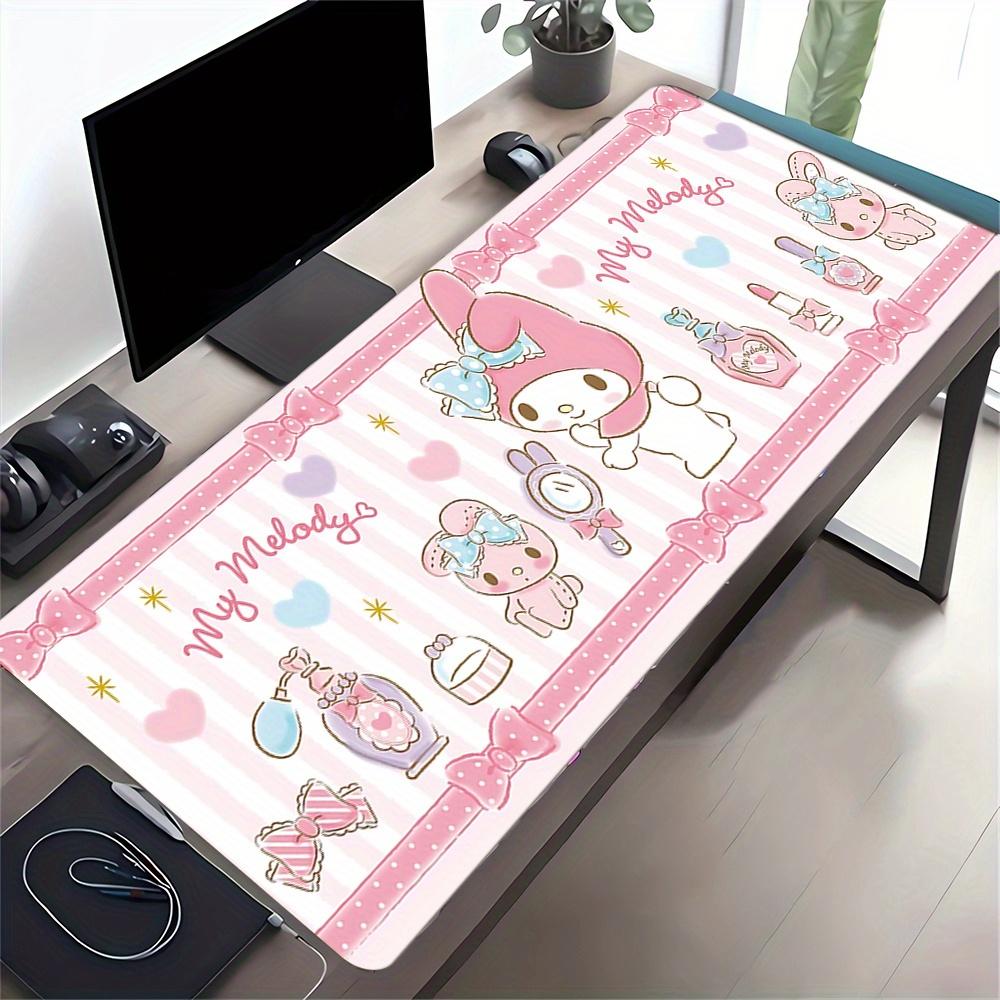 My Melody, Cute Themed XXL Mouse Pad - Non-slip Rubber Desk Mat for Gaming and Office Use, Multi-Function Keyboard and Mouse Pad, Ideal Gift