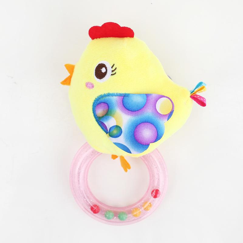 

0-3 лет Детская погремушка-колокольчик Игрушка 5 стилей Сова Птица Курица Животные Плюшевая Счастливая Обезьянка Подарок WJ290 жёлтый
