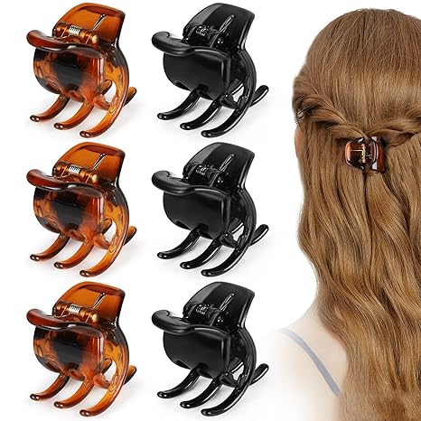 6 Stück Morhom Kieferklammern Haarklammern für dickes oder mitteldickes Haar Damen Klassischer Stil Krallenclip Haaraccessoires Haarklammern