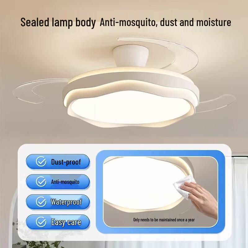 Dream Bubble 42-inch Double Wave Invisible Ceiling Fan with LED Light