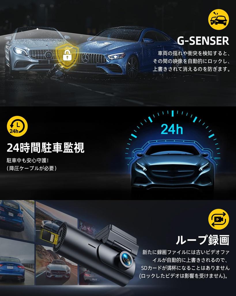 New Dash Camera, Front & Rear Camera, 4K, 1.5 inch LCD Screen, GPS, 5