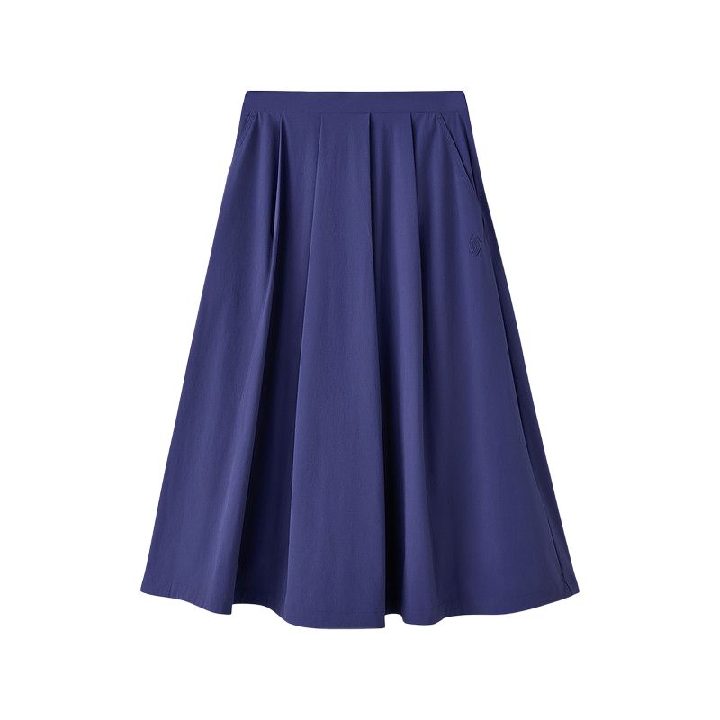 Skechers Woven Simple Classic Mid-Rise Solid A-Line Skirt Casual Long Skirt Women skirts L226W057-04QJ S