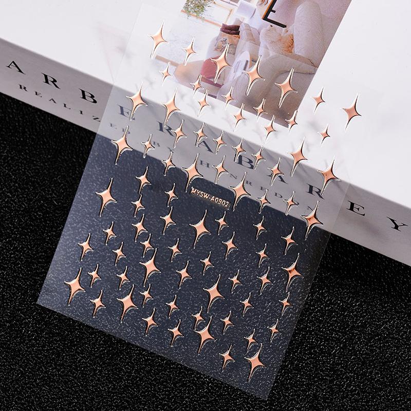 9Pcs/Set 3D Colourful Star Nail Art Sticker Geometry Star Sticker Diy Transfer Decal Designs Nail Accessories