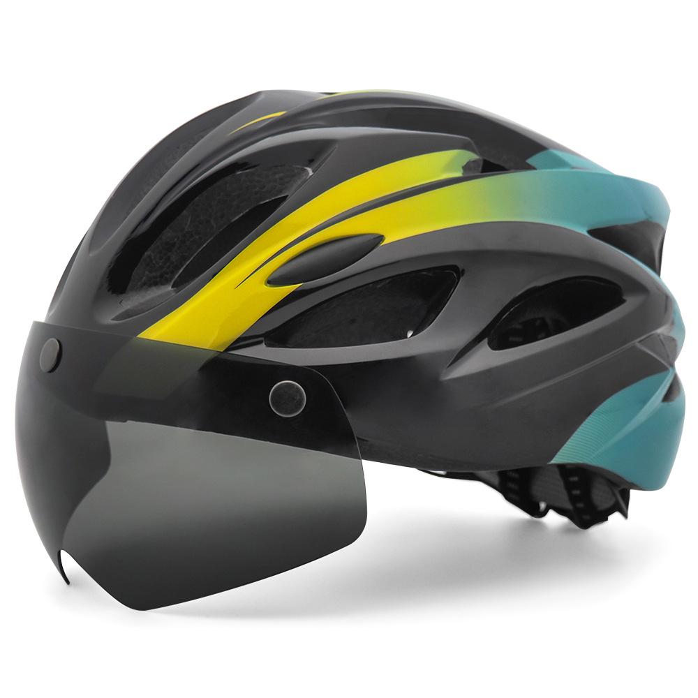 sale cycling bicycle helmet with magnetic goggles and battery tail light for adult road mountain bike helmet motorcycle