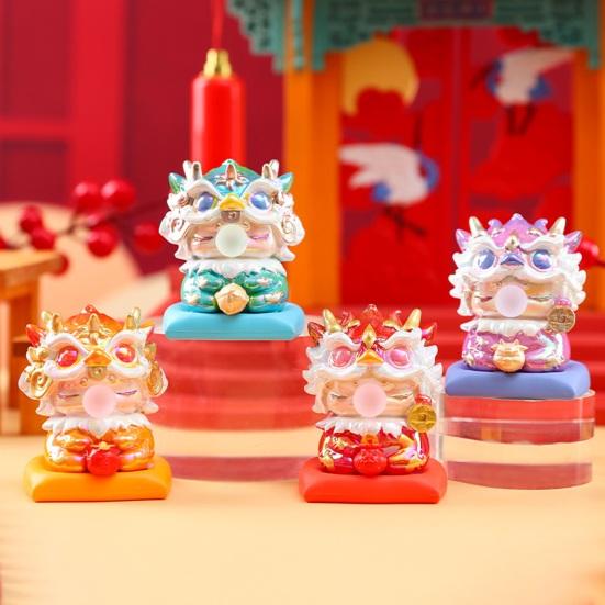 

Орнамент Дракона Насыщенные цвета Хорошая детализация Гладкая стойкость цветов Удачи Благоприятный Новый год Весенний праздник Домашний офис Украшение для столешницы Подарок к празднику синий