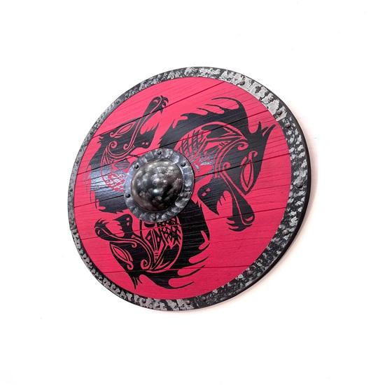 60.96 cm Medieval Wooden Viking Dragon Shield Wall Decor, Wood Art, Handmade Home Decor, Fathers Day Gift For Him