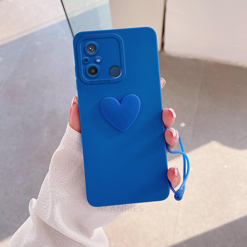 Redmi12c Love Heart Lanyard Silicone Case On For Xiaomi Redmi NOTE 11 12c 12 4g 10 10a 10c 8 9 9a 9c Nfc A1 A2 Redmi12 Camera Cover Redmi12