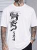 Drachenmuster Bedrucktes T-Shirt Damen Herren Baumwolle Oversized Y2k T-Shirt Hohe Qualität Streetwear Harajuku Männliche Weibliche Kleidung