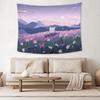 Kawaii Cartoon Wall Tapestry Mountain Cloud Tapestry Cute Flower Wall Hanging Aesthetic Bedroom Decor Christmas Birthday Gift