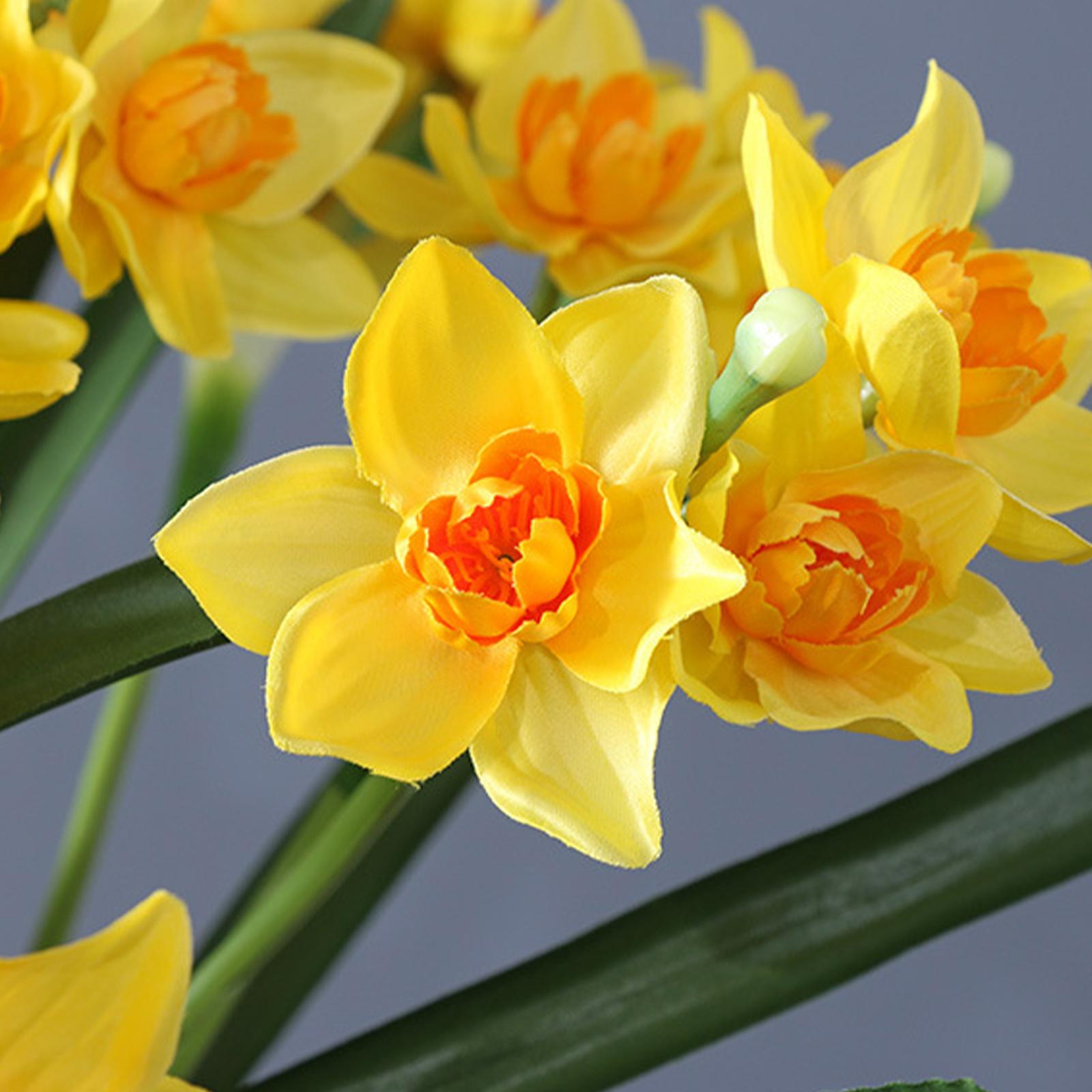 Искусственный букет нарциссов Поддельный букет нарциссов Имитация комнатного растения Пластиковый букет цветов Type 1